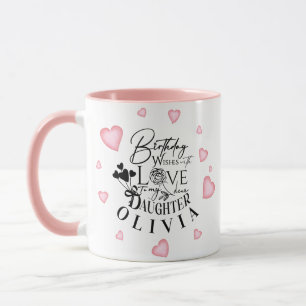 Mug Conception de texte d'anniversaire de fille avec c