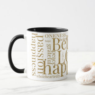 Mug Conception de texte en nuage de mots colorés mode