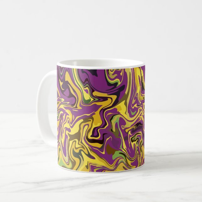 Mug Conception de tourbillon vibrant avec des tons jau (Devant gauche)