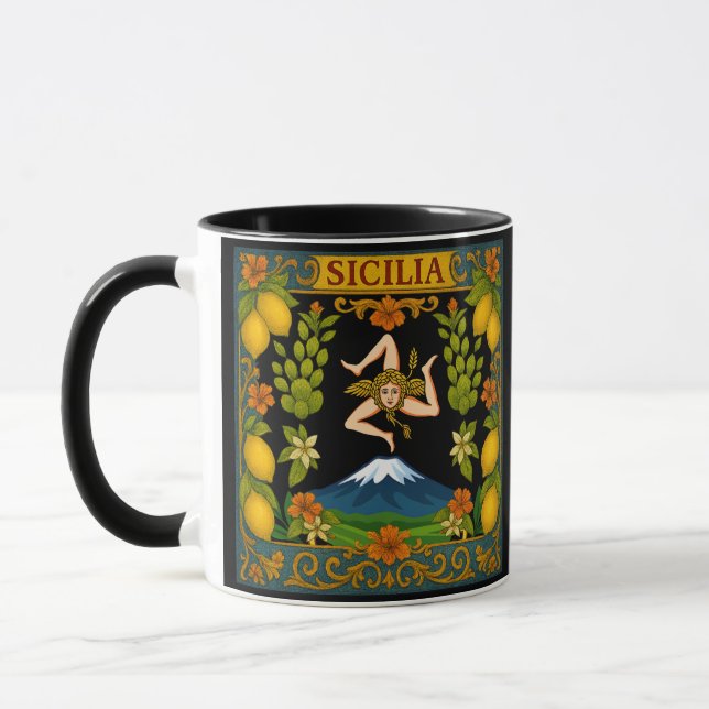 Mug Conception de Trinacria sicilienne  (Gauche)
