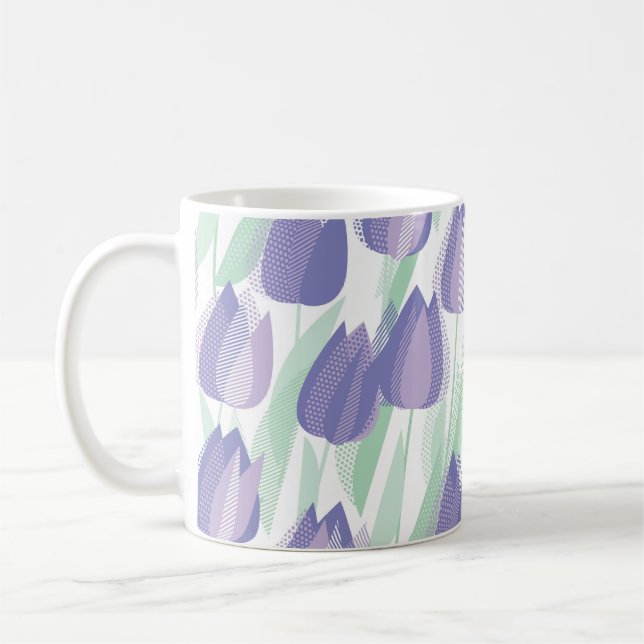 Mug Conception de tulipe : violet clair floral. (Gauche)