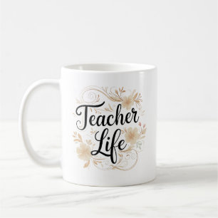 Mug Conception de typographie florale pour la vie d'en