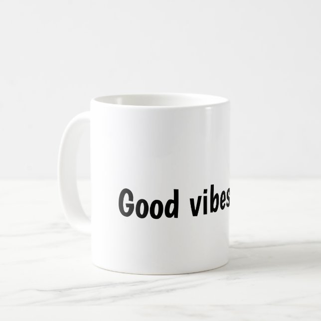Mug Conception de typographie Good Vibes Only (Devant gauche)
