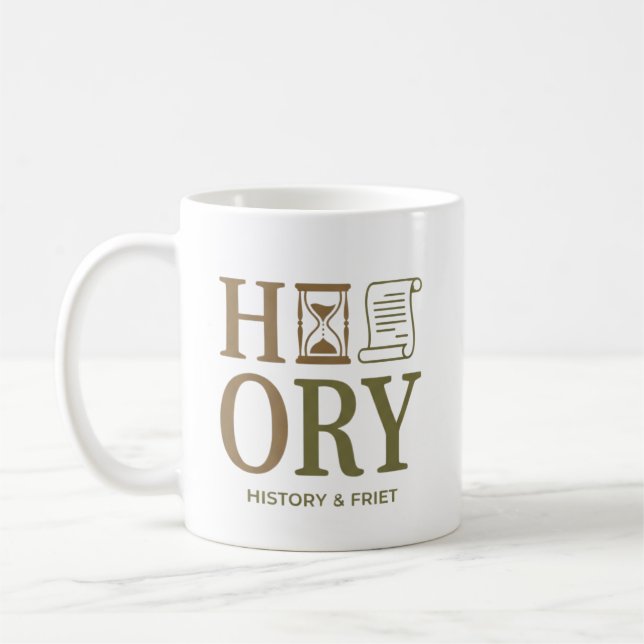 Mug Conception de typographie pour professeur d'histoi (Gauche)