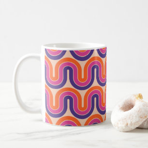 Mug Conception de vague géométrique rétro colorée