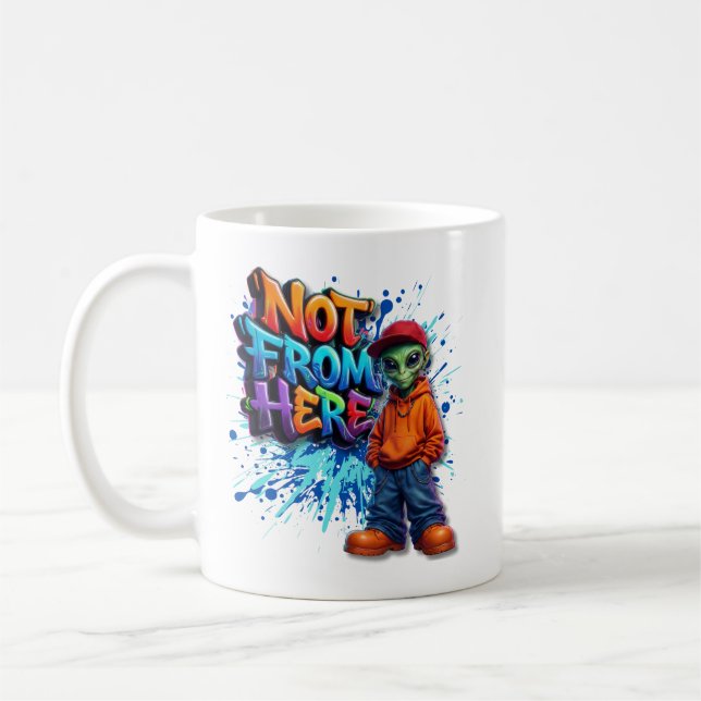 Mug Conception de vêtements de rue d'extra-terrestre d (Gauche)
