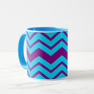 Mug Conception de zigzag chevron bleu violet