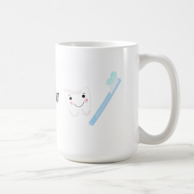 Mug Conception Dentaire, Dent et Brosse à Dents (Droite)
