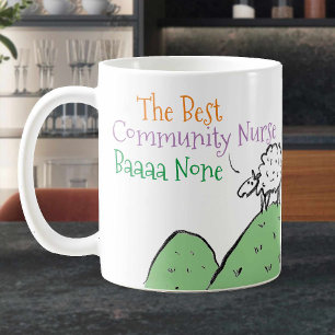 Mug Conception des moutons pour une infirmière communa