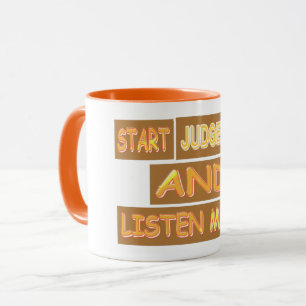 Mug Conception D'Expression Mignée "Juge Moins". Comma
