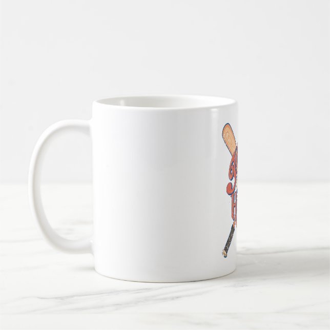 Mug Conception du ventilateur de baseball rétro (Gauche)