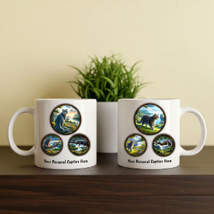 Mug Conception d'une boîte de café à 6 images en chat 