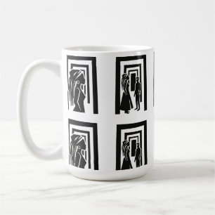Mug Conception d'unité de silhouette noire moderne