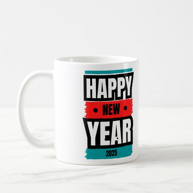 Mug Conception dynamique du nouvel an 2025 (Gauche)