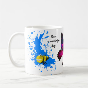 Mug Conception Éclectique Avec Papillons et Abeille de