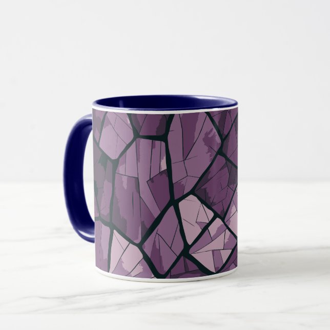 Mug Conception élégante en verre de couleur violet géo (Devant gauche)