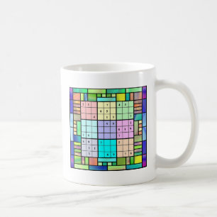 Mug Conception en verre souillé de Sudoku