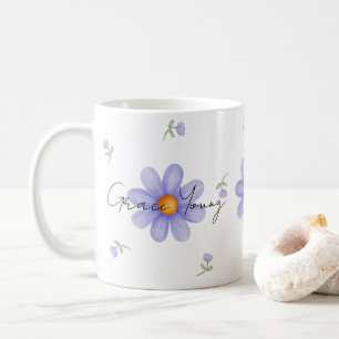 Mug Conception florale personnalisée avec nom Margueri