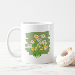 Mug Conception Florale Rustique sur Fond Vert