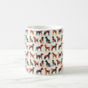 Mug Conception géométrique des silhouettes de chien