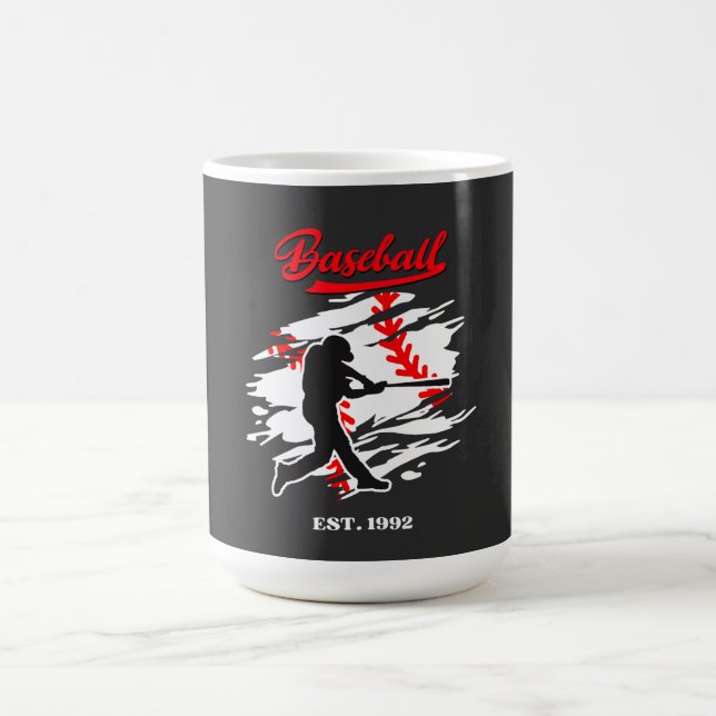 Mug Conception Graphique de Silhouette de Baseball – F (Centre)