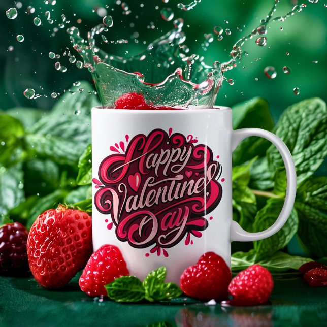 Mug Conception Heureuse Sainte-Valentin à la main (Créateur téléchargé)