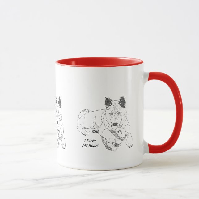 Mug Conception mignonne de l'ours en peluche en câlin (Droite)