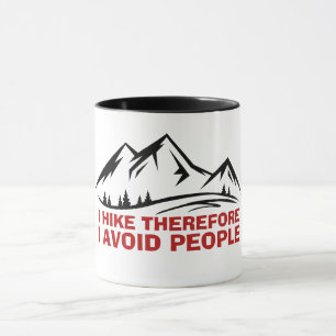Mug Conception minimale de montagne pour la randonnée 
