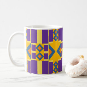 Mug Conception Orange et Violet Abstraite avec Diamant