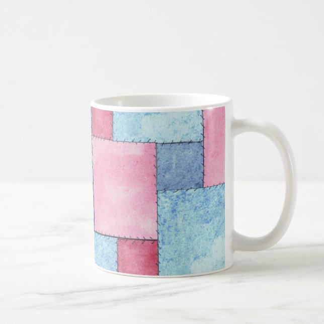 Mug Conception Patchwork Café Mug, Rose, Blues (Droite)