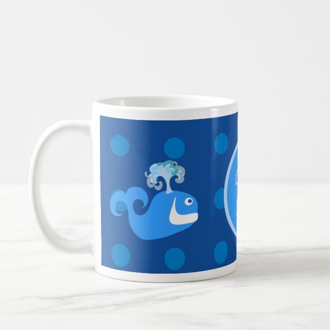 Mug Conception Personnalisée De Caractères De Baleine  (Gauche)