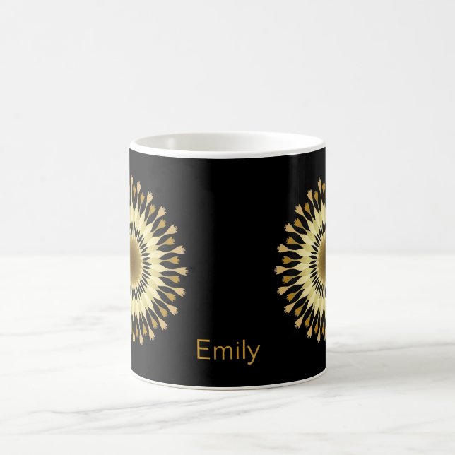 Mug Conception personnalisée de lotus d'or noir (Centre)