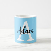 Conception personnalisée de nom de monogramme bleu