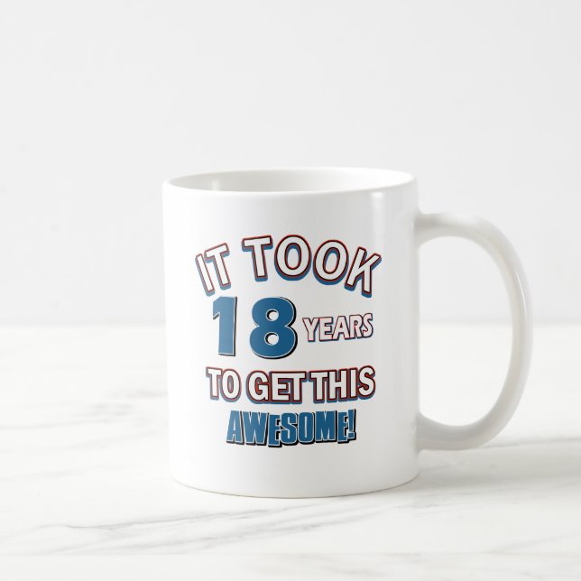 Mug conceptions d'anniversaire de 18 ans (Droite)