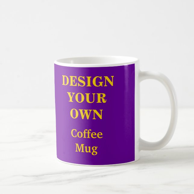 Mug Concevez votre propre Mug- violet avec Gold Text 2 (Droite)