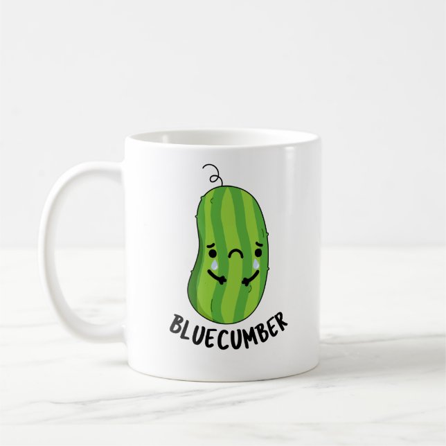 Mug Concombre bleu Funny Sad Veggie Cucumber Pun (Gauche)