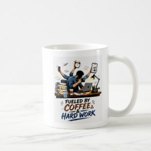 Mug Conçu par le café et le travail acharné - Design m