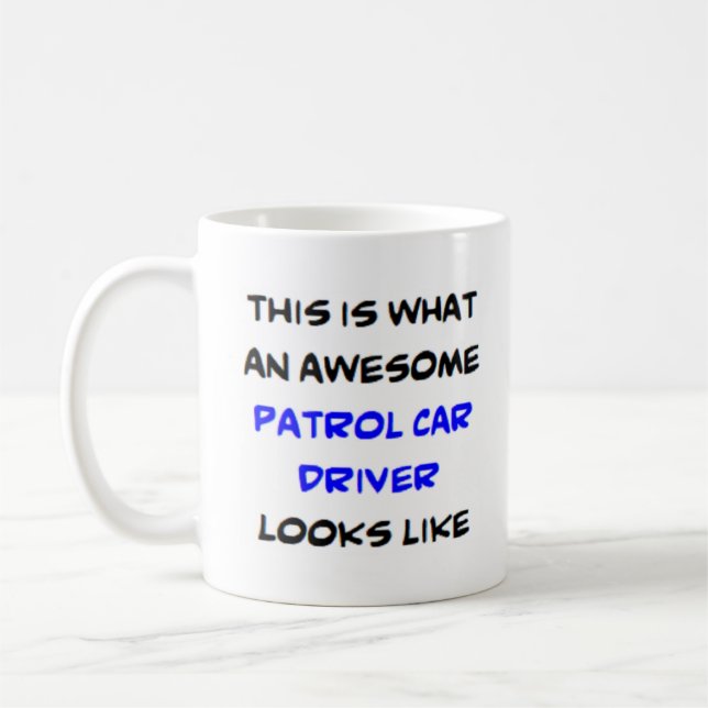 Mug conducteur de voiture de patrouille, génial (Gauche)