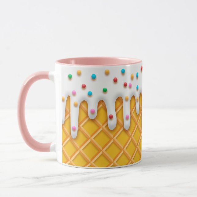 Mug Cône de gaufre à la crème glacée avec arroses (Gauche)