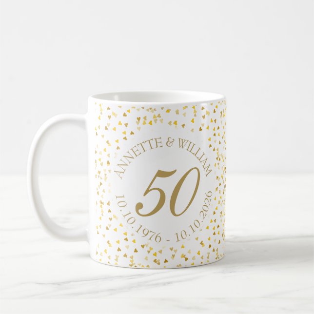 Mug Confetti du 50e anniversaire du Mariage (Gauche)