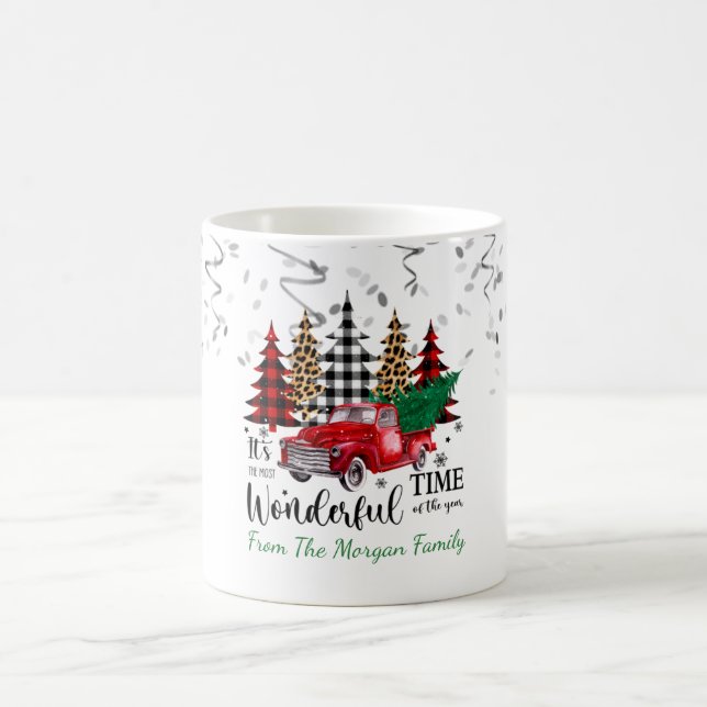 Mug Confetti, Noël Red Truck Pine Tree neige (Centre)