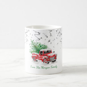 Mug Confettis argent, sapin de Noël camion rouge ennei