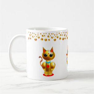 Mug Confettis de chat et de points dorés