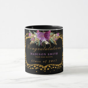 Mug Confettis d'or de fleur de parties scintillantes