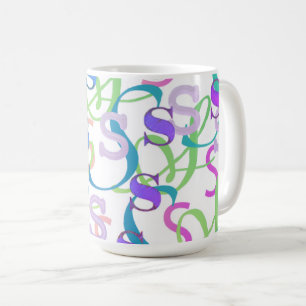 Mug Confettis en forme de lettre "S"
