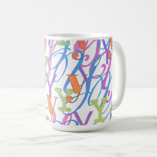 Mug Confettis en forme de lettre "Y"