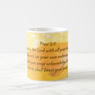 Mug Confiance dans la Bible d'or de l'Écriture du Seig