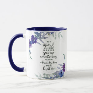 Mug Confiance dans le Seigneur floral  