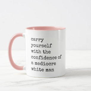 Mug confiance d'un homme blanc médiocre