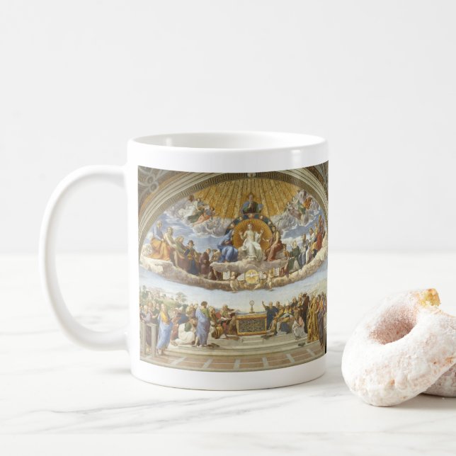 Mug Conflit du Saint Sacrement, Raphael Sanzio (Avec donut)